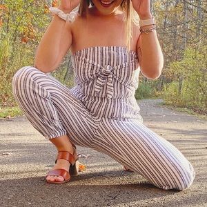 SMALL AERIE STRAPLESS JUMPSUIT
